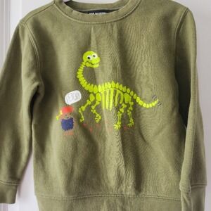 Kid's 4t Joe Boxer‎ Olive Green Dinosaur Graphic Crewneck Sweatshirt